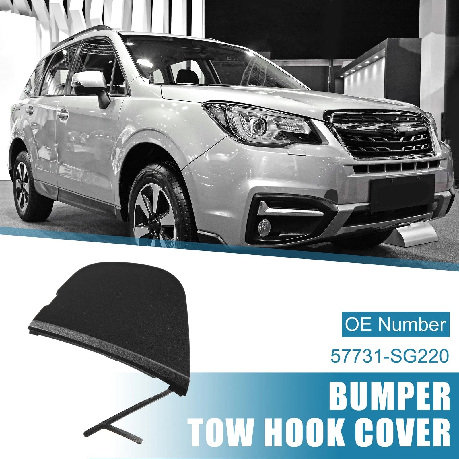 Front Right Bumper Tow Hook Cap for Subaru Forester (2016–2018) 57731-SG220 Black