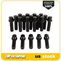 Set of 20 Extended Lug Bolts 14x1.5 Black Ball Seat for VW Audi