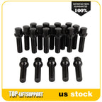 Set of 20 Extended Lug Bolts 14x1.5 Black Ball Seat for VW Audi