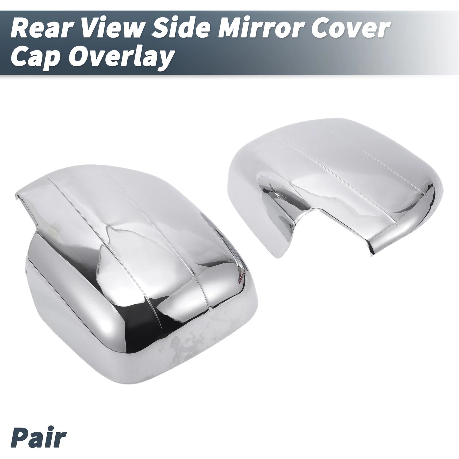 Pair Chrome Plated Rearview Mirror Cap Overlay for Lexus Land Cruiser 