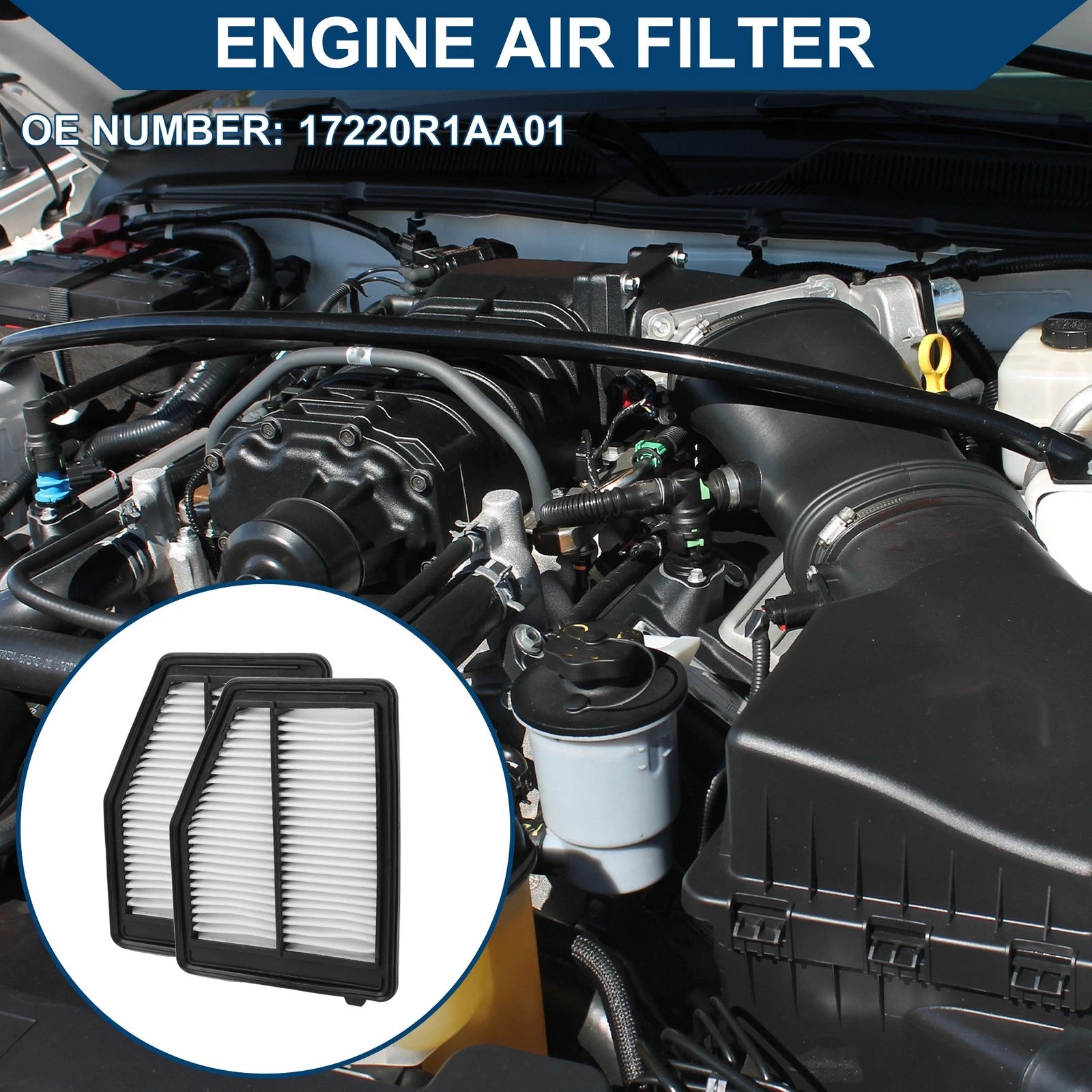 Set of 2 Engine Air Filters No.17220R1AA01 for Honda Civic 1.8L (2012–2015)