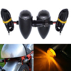 2X Black Mini Bullet Turn Signals for Motorcycle