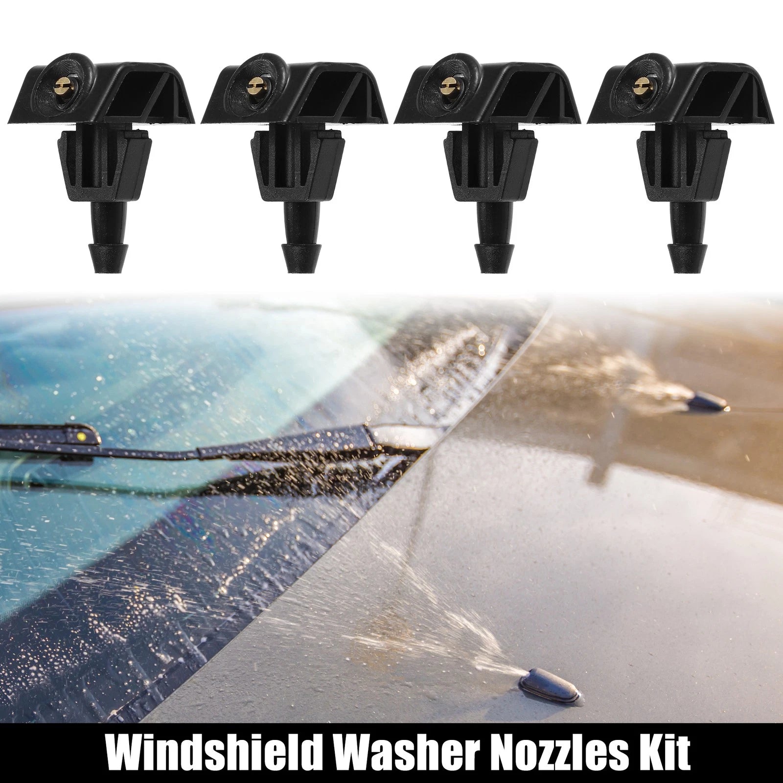 Set of 4 Windshield Wiper Washer Nozzle Spray Jet for Nissan Note 