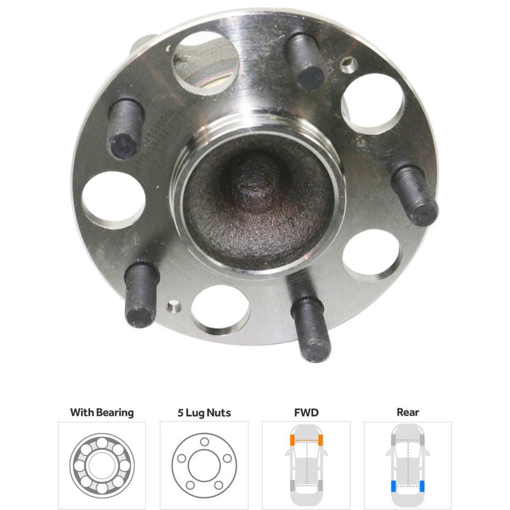 Set of 2 Wheel Hubs for Honda Accord (2013–2023) Rear Left & Right