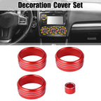 Set of 2 AC Climate Control Side Mirror Adjustment Knob Covers for Subaru WRX STI (2015–2021) Red