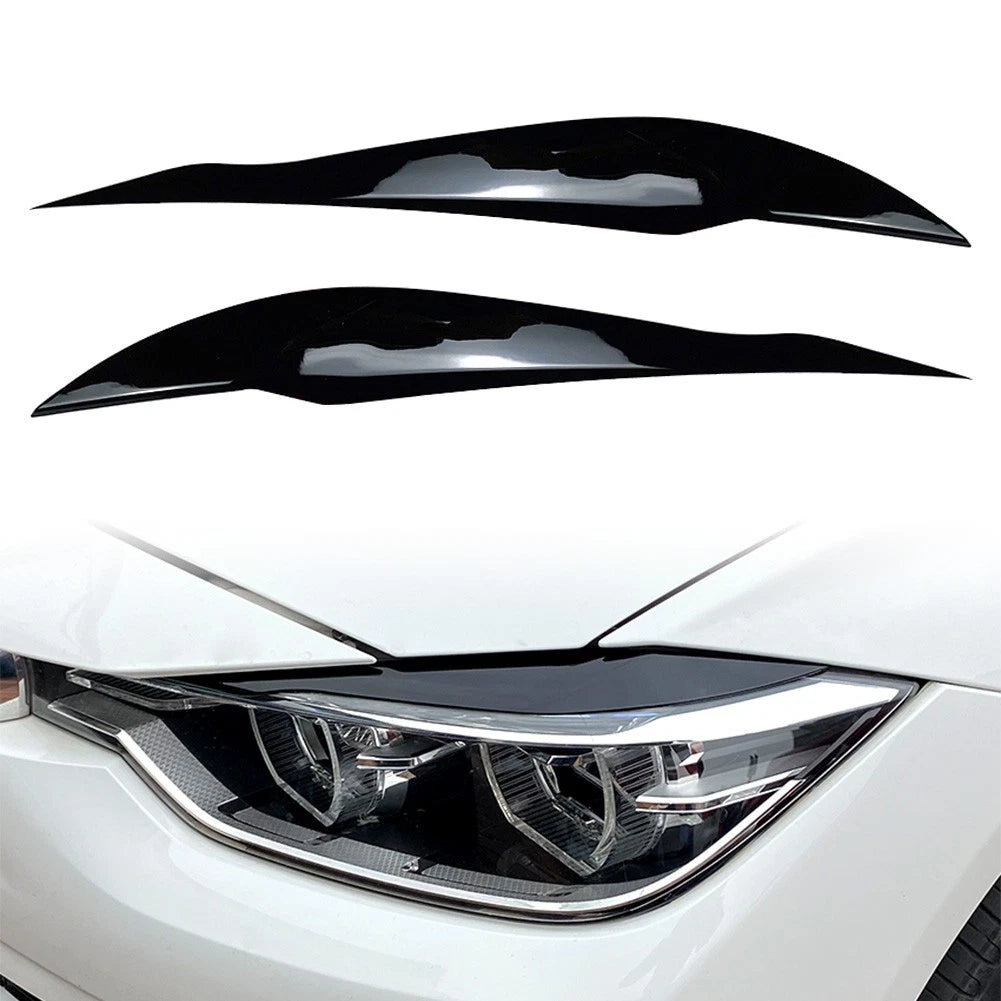Headlight Eyelid Cover Set of 2 Glossy Black for BMW 3 Series F30 F31 (2013–2018)