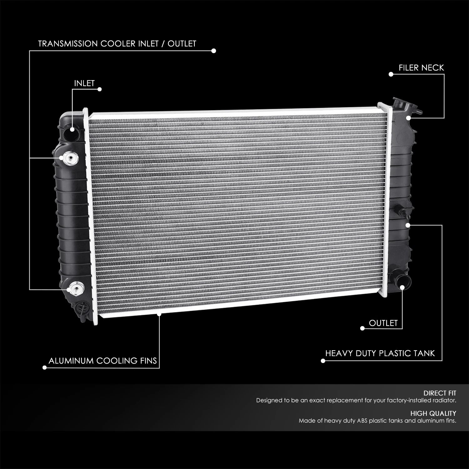 Cooling Radiator for Chevrolet Celebrity Century (1982–1990) DPI 738
