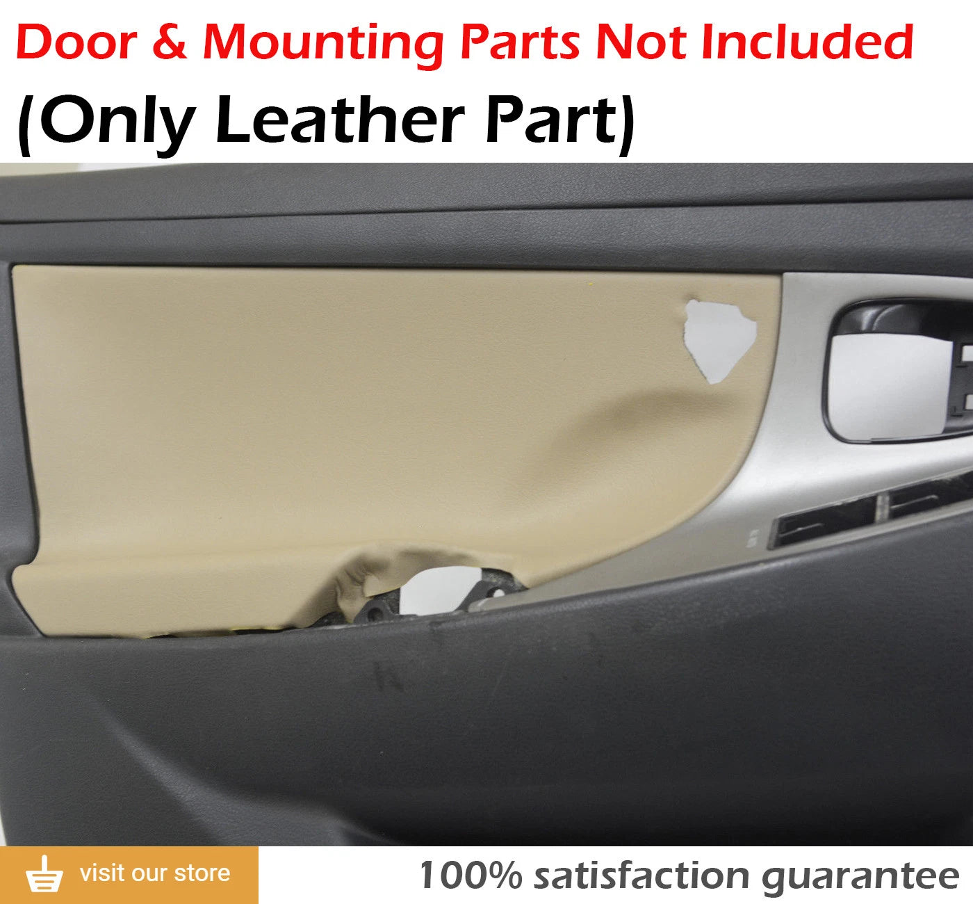 Set of 4 Door Panel Leather Covers for Toyota Camry (2007–2011) Beige