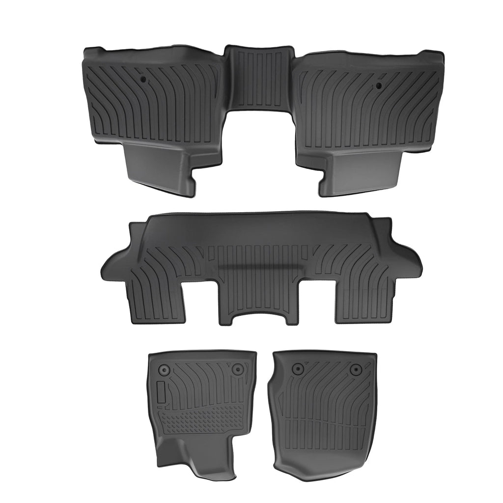 All-Weather TPE Floor Mats for Lincoln Aviator (2020–2024) 6-Seats Black