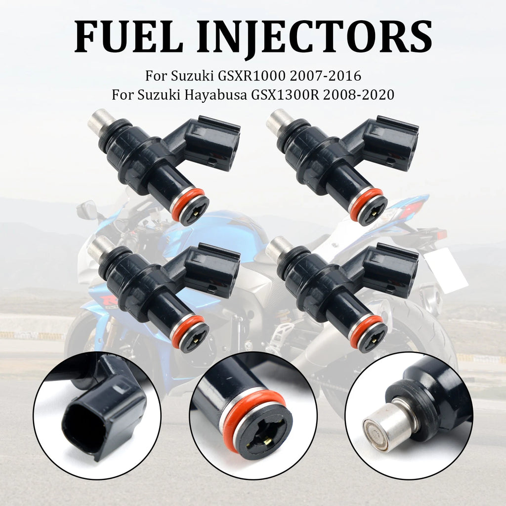 Set of 4 Fuel Injectors 15710-21H00 for Suzuki GSXR1000 (2007–2016), GSX1300R (2008–2020)