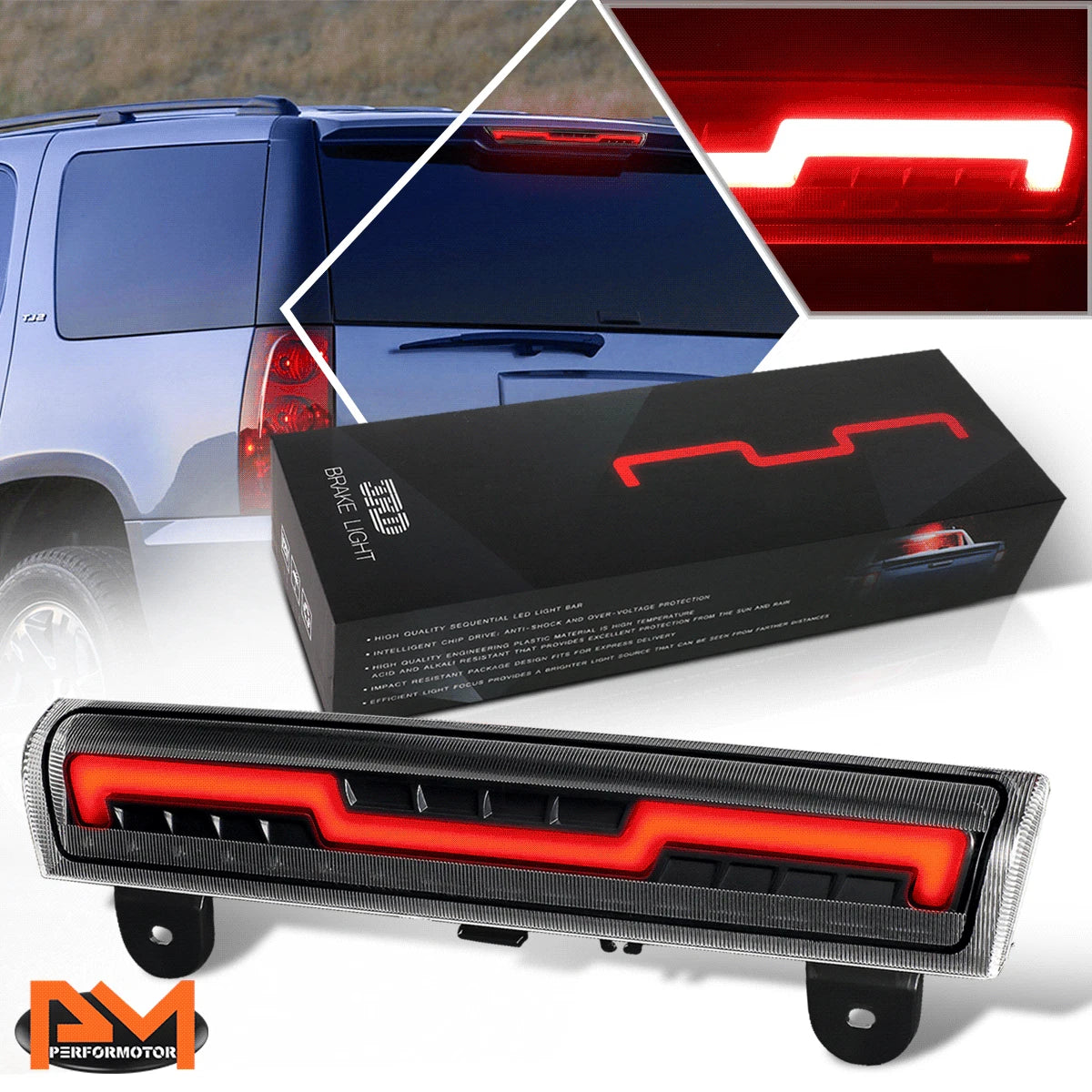 Sequential 3D LED Bar Third Tail Brake Light for Suburban Tahoe Yukon XL (2000–2006)