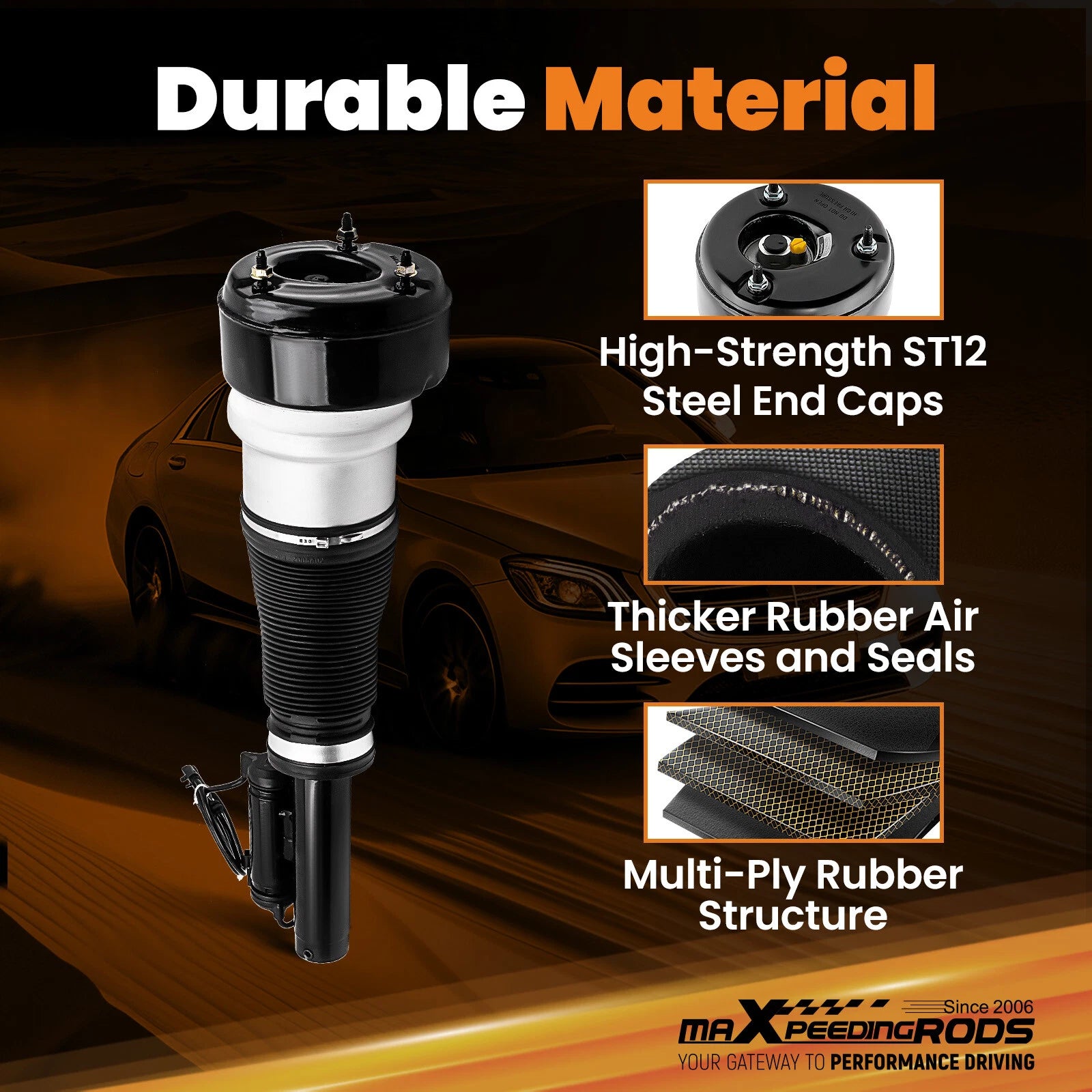 Front Air Suspension Shocks Struts for Mercedes W221 S-Class (2007-2013)