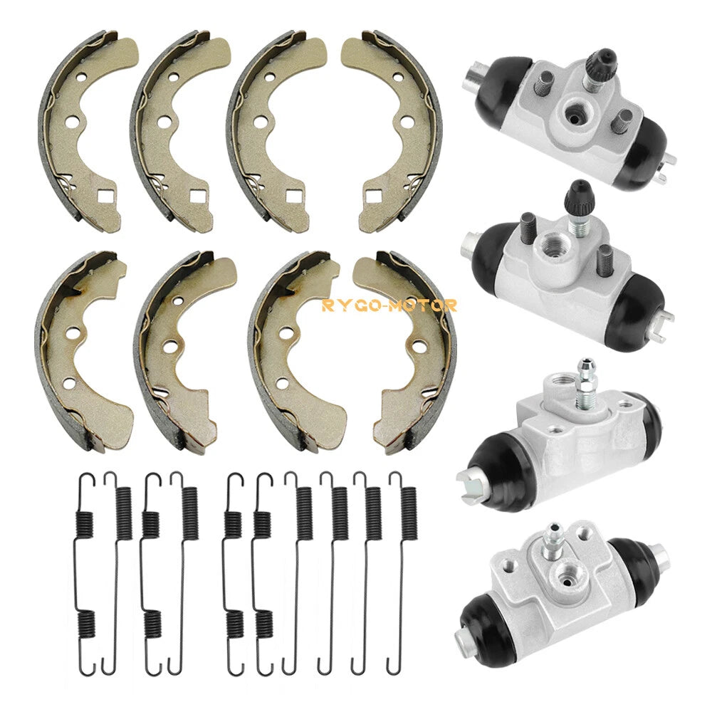 Front Rear Wheel Cylinder Brake w/Shoes for Kawasaki Mule 4000 4010 (2009–2021)