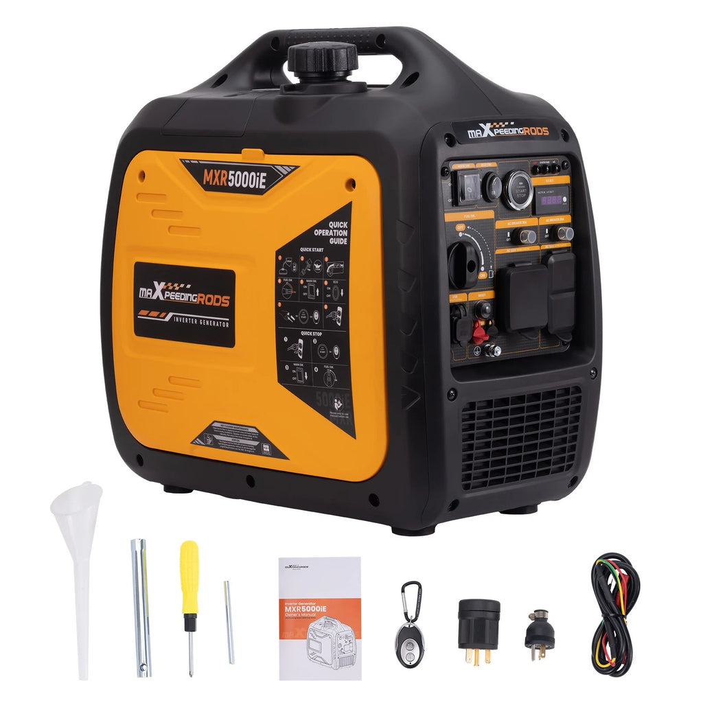 5000W Portable Inverter Generator Gas Powered Remote Start