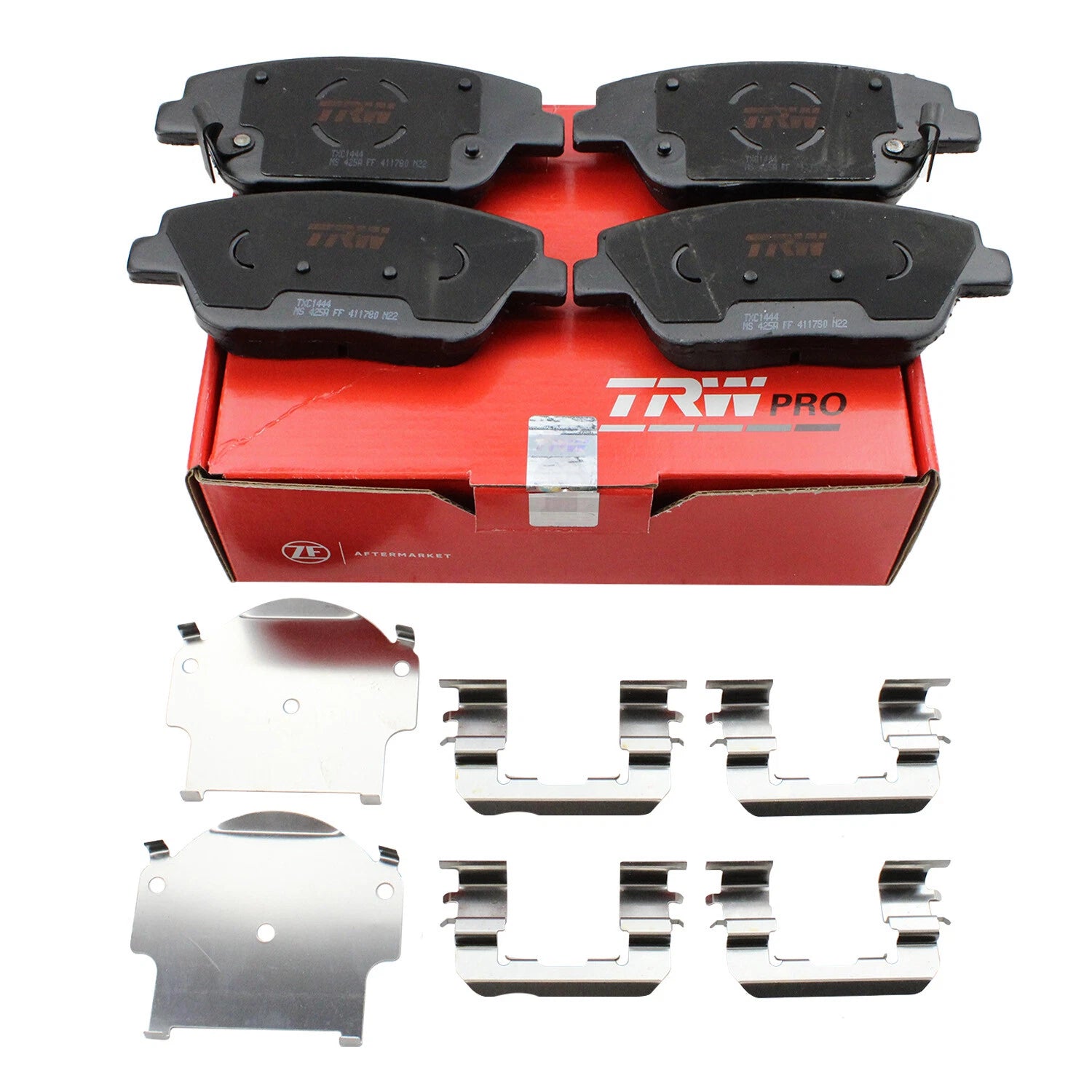 Set of 4 TRW Pro Front Slotted Ceramic Brake Pads for Hyundai Sonata, Kia Optima