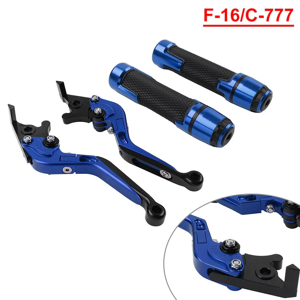 Blue Brake Clutch Lever Handlebar Grip Set for Yamaha FJR XJR 1300 (2001-2023)