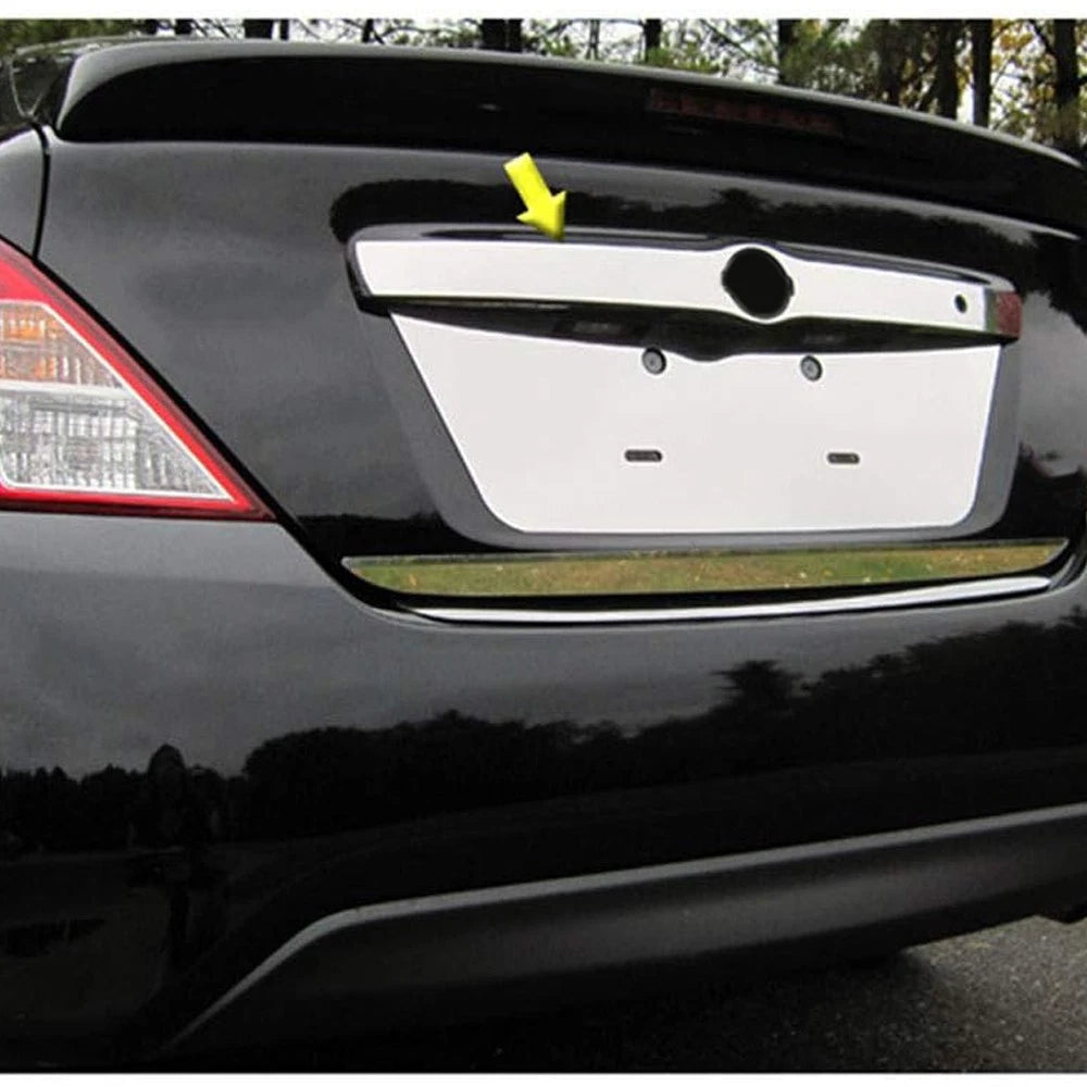 Luxury License Bar Trim Stainless Steel Upper for Nissan Versa (2012–2019)