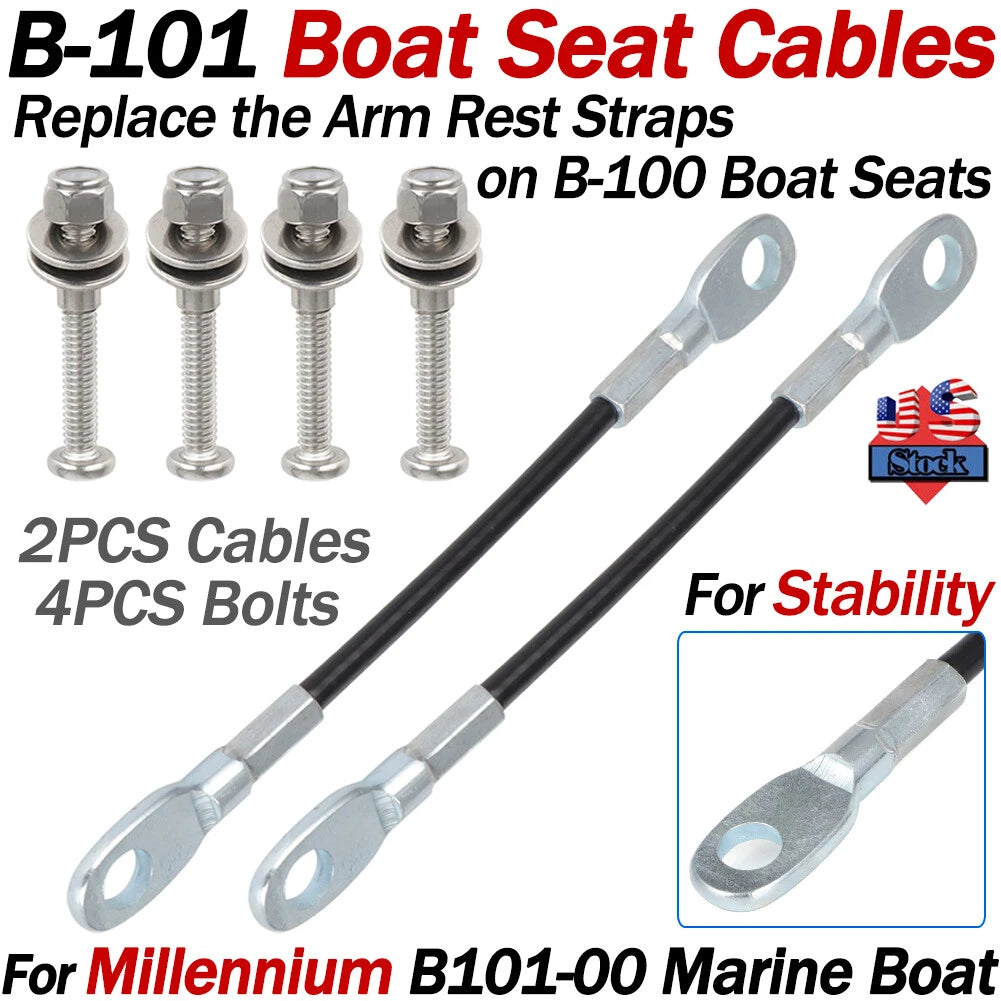 Set of 2 Marine Boat Seat Cables 7" for Millennium B101-00