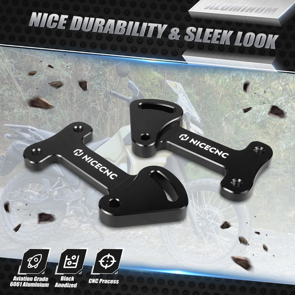 3.25" Adjustable Windshield Bracket Risers for Kawasaki KLR650 (2022–2025)