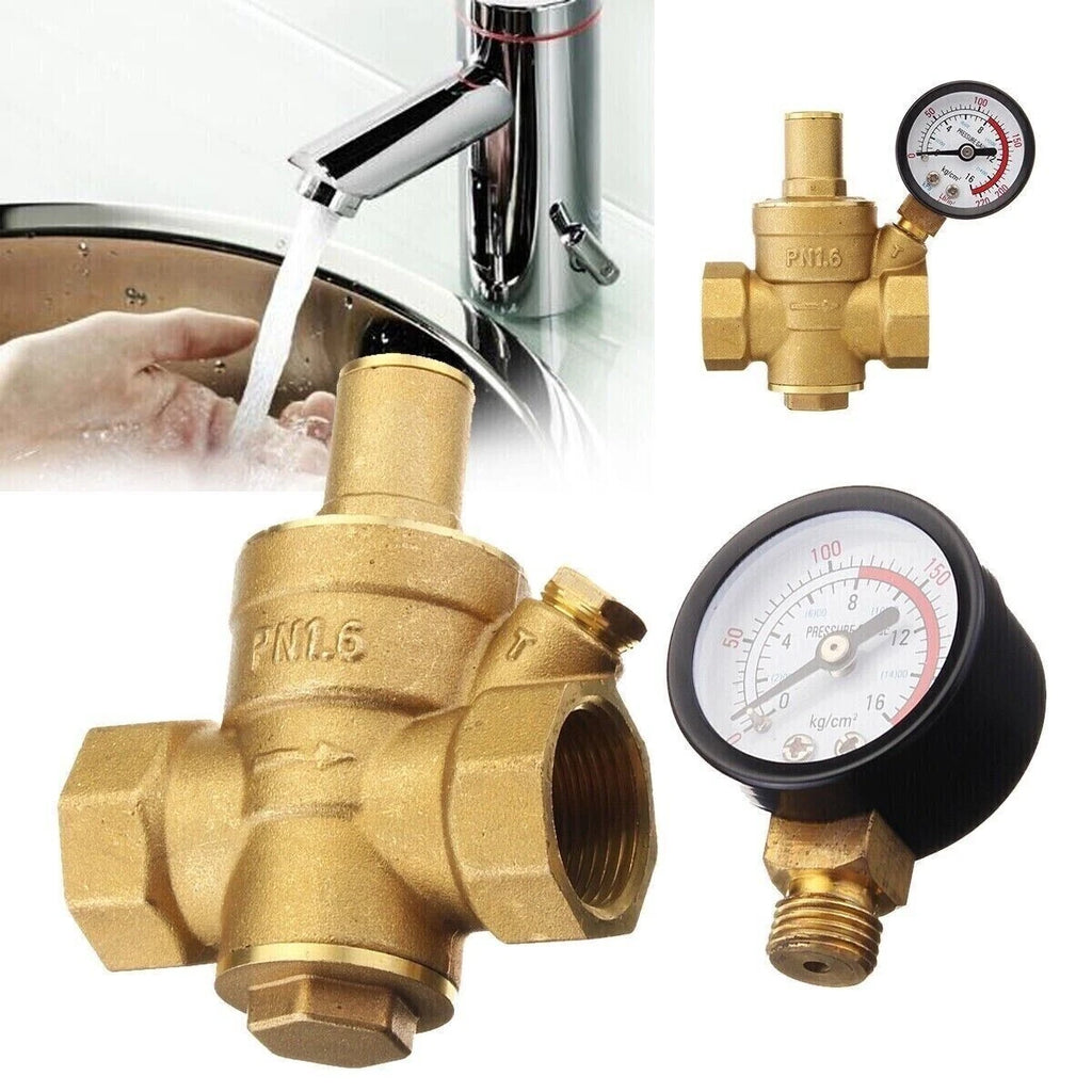 Adjustable Water Pressure Reducer Valve with Gauges for DN20