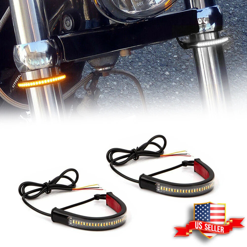 Dual-Color LED Lamp Strips for Motorcycle Turn Signal 