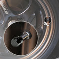 Set of 4 Black Aluminum Tire Stem Caps for Universal Vehicles