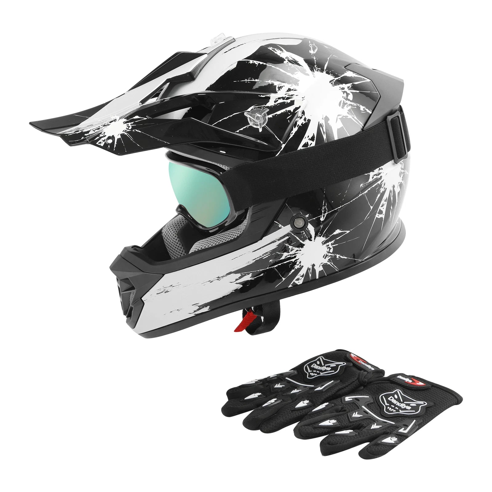 DOT Youth Helmet for Kids Motocross ATV UTV MX Off-Road (Goggles + Gloves)