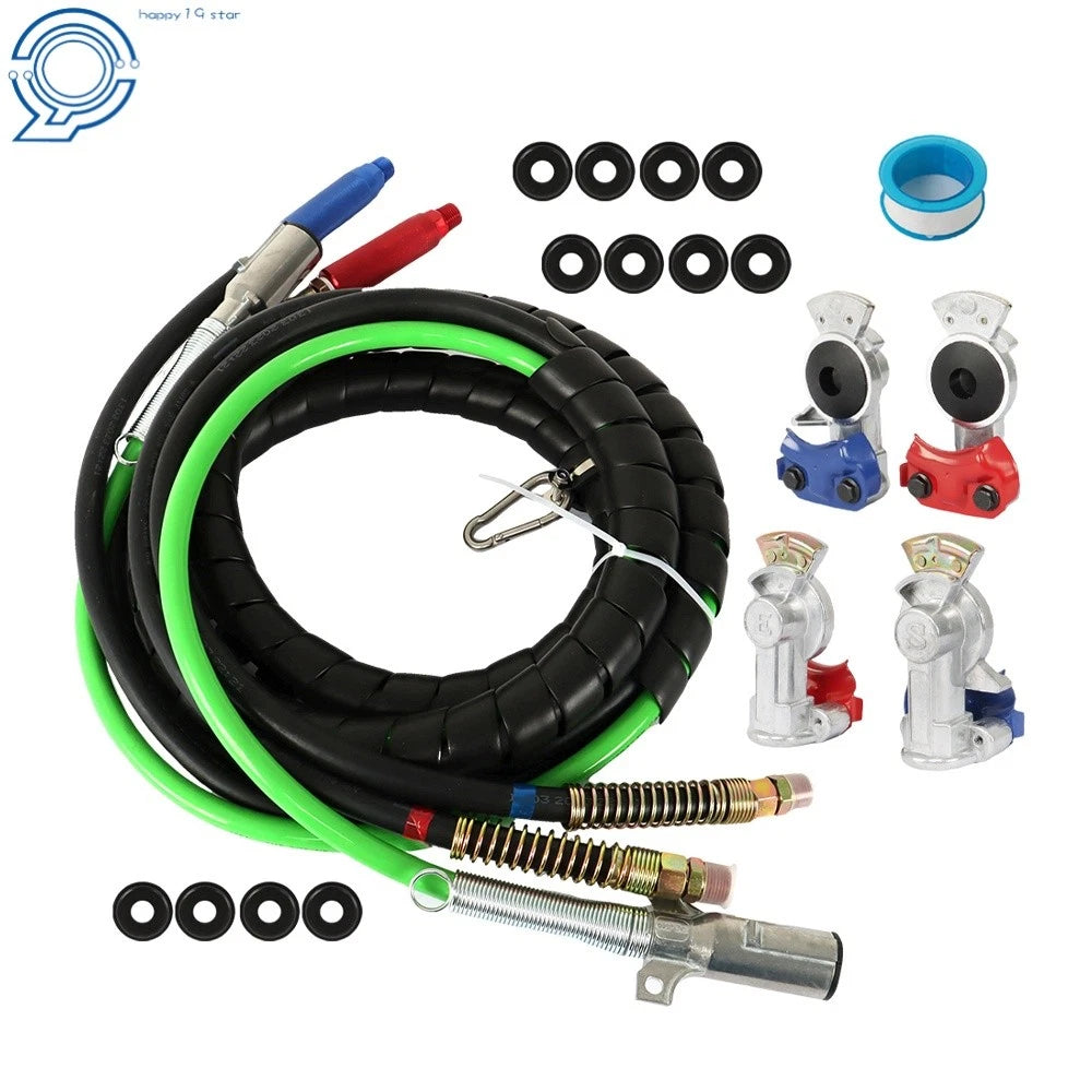 3-in-1 Air Line Hose Assembly Set for Semi Truck Tractor (12 Feet)