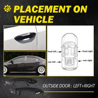 Set of 2 Black Outside Door Handles for Toyota Corolla (2014–2019)