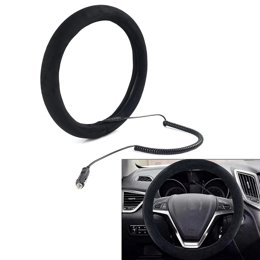 Heated Steering Wheel Cover for Car (14.5-15.5in)