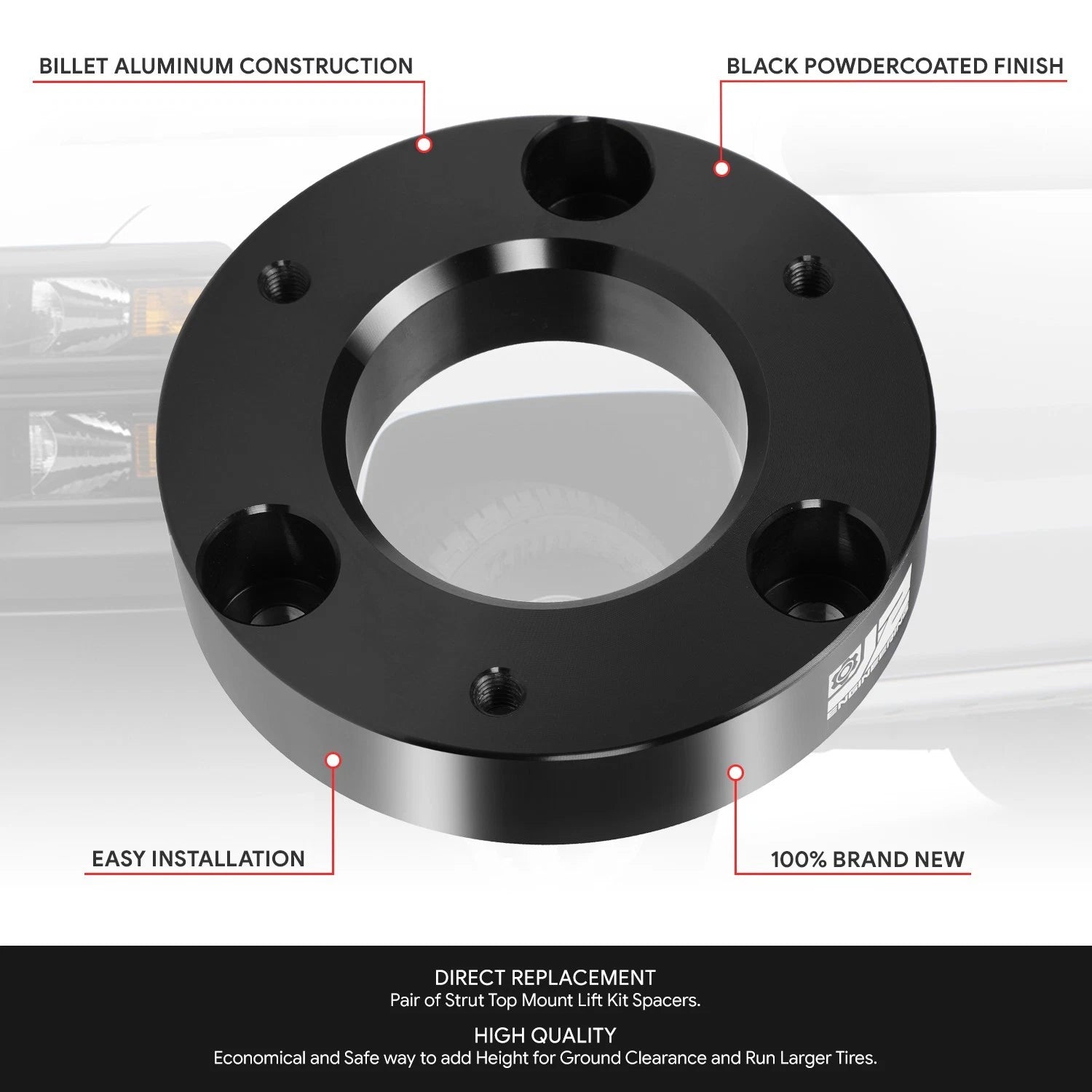 2" Strut Lift Kit Spacers for Silverado Sierra (2007–2022)