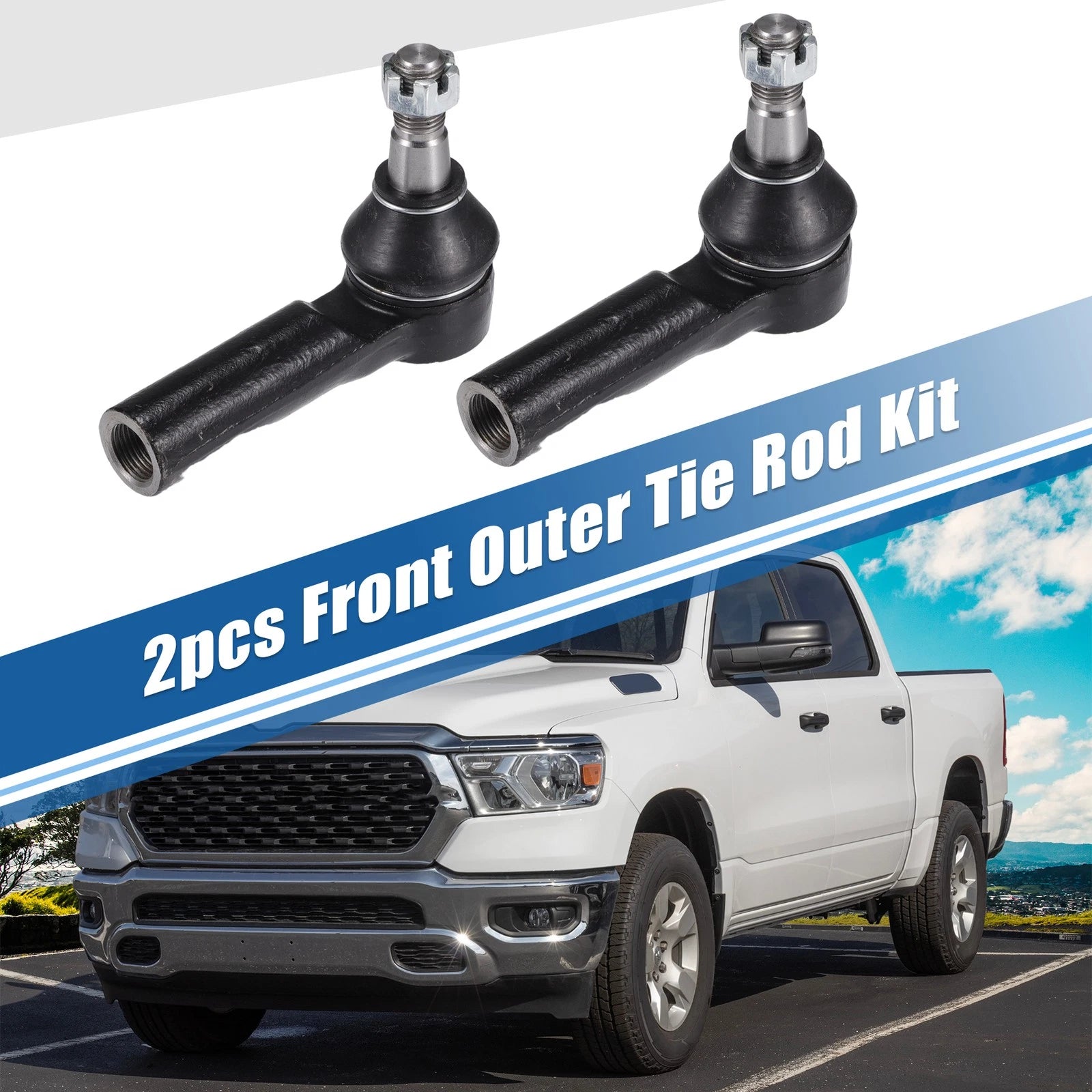 2X Front Outer Tie Rod End Link for Dodge Ram 1500 (2006–2010) No. ES80574