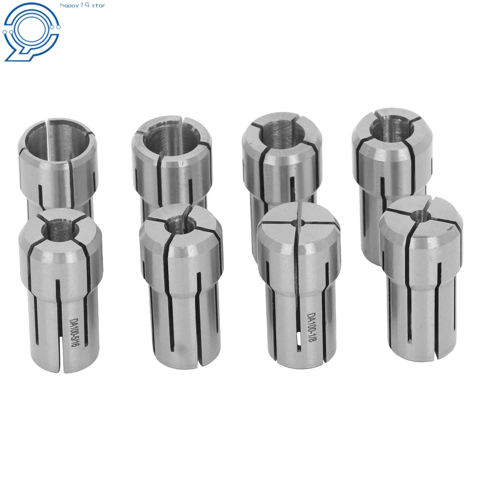 8pc Double Angle Collet Set for CNC Mill Lathe (1/8 to 9/16 Inch)