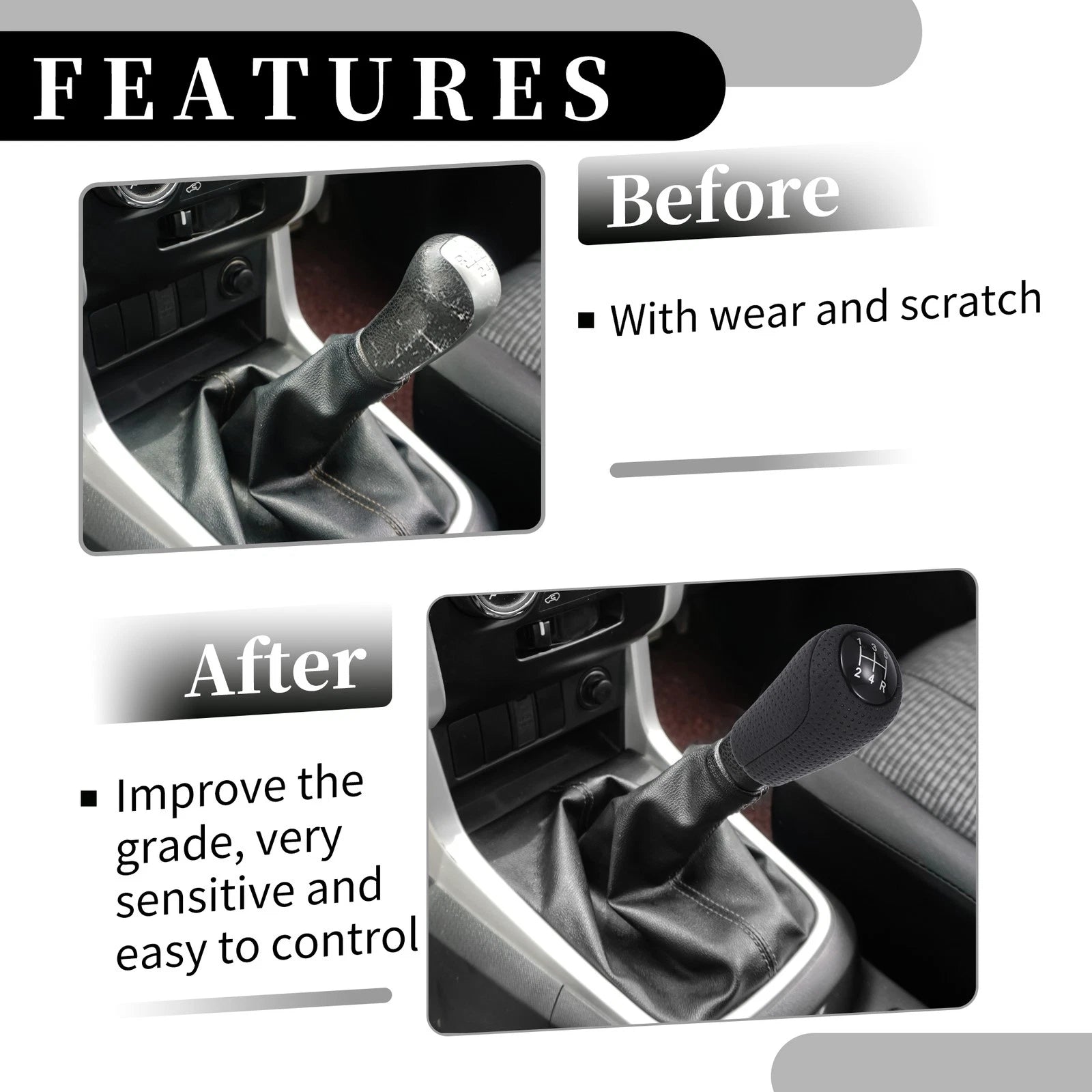 5 Speed Manual Gear Shift Knob for Mazda 626 (1993–2002) Plastic Black