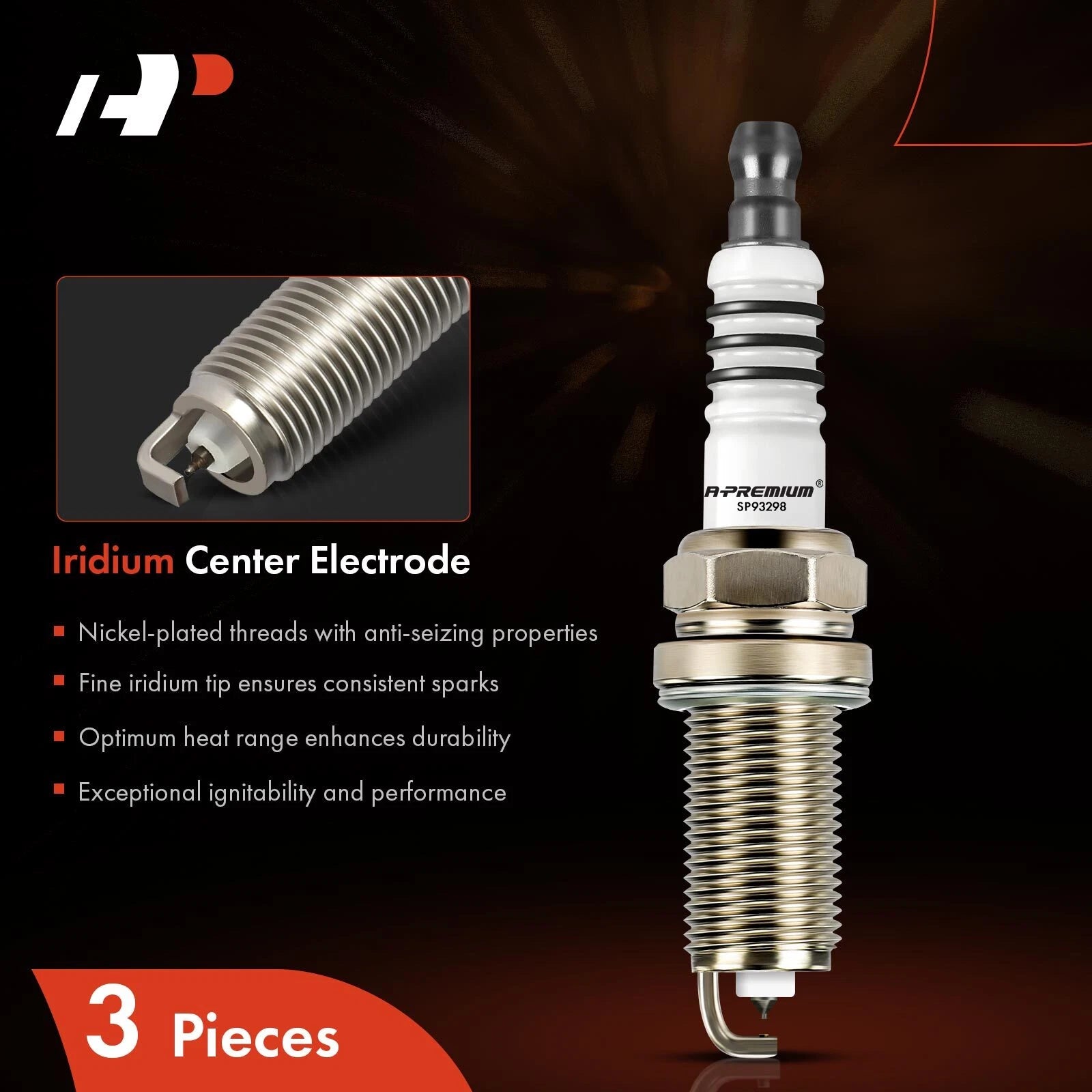 3X Iridium Platinum Spark Plugs for Mitsubishi Mirage (2014–2015, 2017–2020)