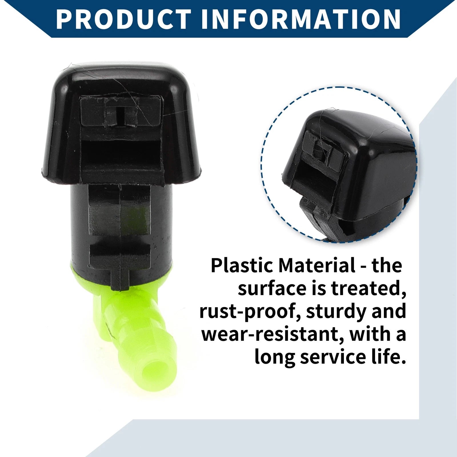 2X Front Windshield Washer Nozzles for Ford F-450 Super Duty (2011–2016) 641832534051