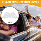 8 Pcs Door Pillar Window Trim for Nissan X-Trail (2013–2020) Chrome