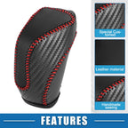 Gear Shifting Knob Cover for Subaru Crosstrek (2018–2023) Black Red Stitches