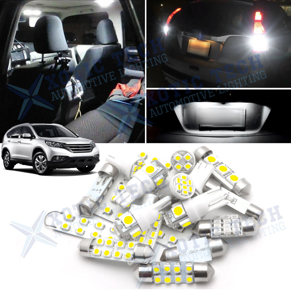 White LED Interior Reverse License Lights Kit for Honda CR-V (2007–2012)