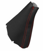 E Brake Boot Cover for BMW E60 (2004–2010) Carbon Fiber Black Red Stitch