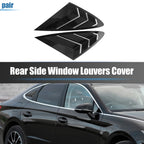 Pair of Rear Window Louver Shades for Hyundai Sonata DN8 (2020–2022) Gloss Black