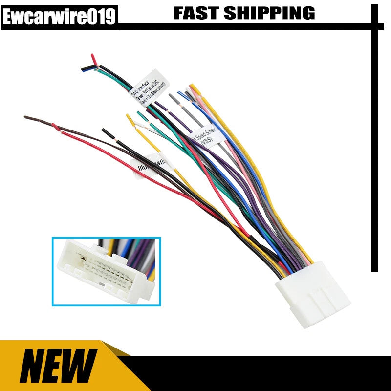 Aftermarket Radio Wire Harness + Steering Wheel Control for Nissan (2007–2018)