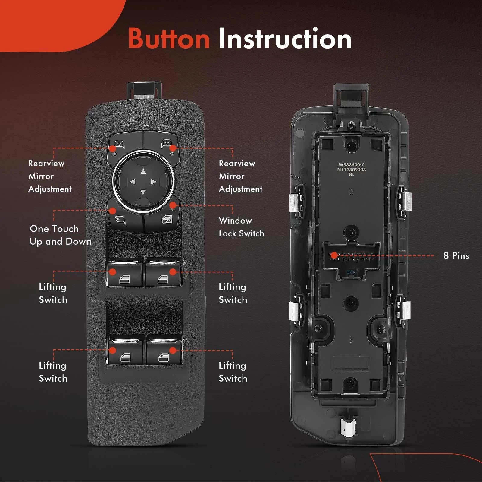 Power Window Switch for Ford F150, Expedition (2015-2021)