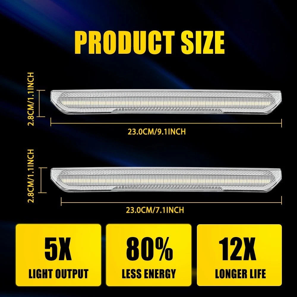 4X White LED Side Marker Lights for GMC Sierra 2500HD 3500HD (2020–2023)