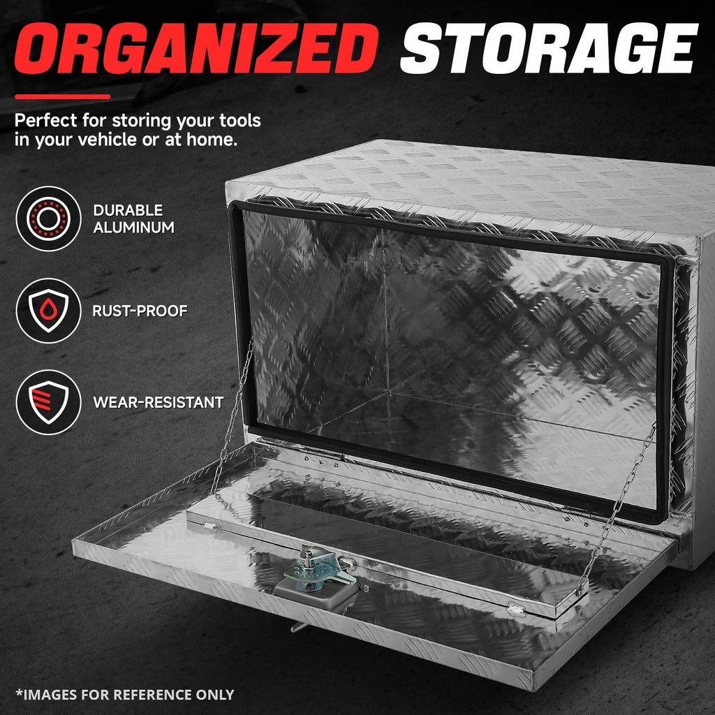 Aluminum Tool Box 76.5cm x 45.5cm x 44cm Silver Diamond Tread