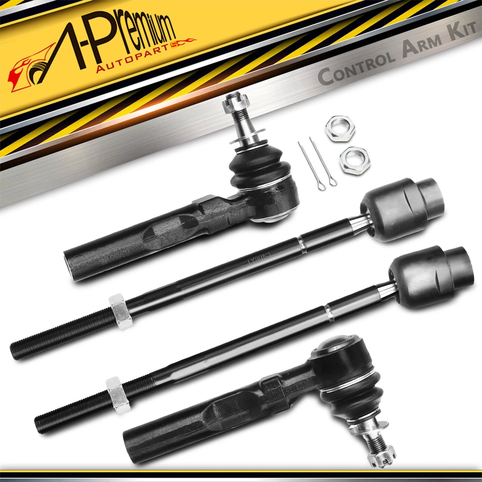 Set of 4 Front Tie Rod Ends for Chevrolet Malibu (1997–2003)
