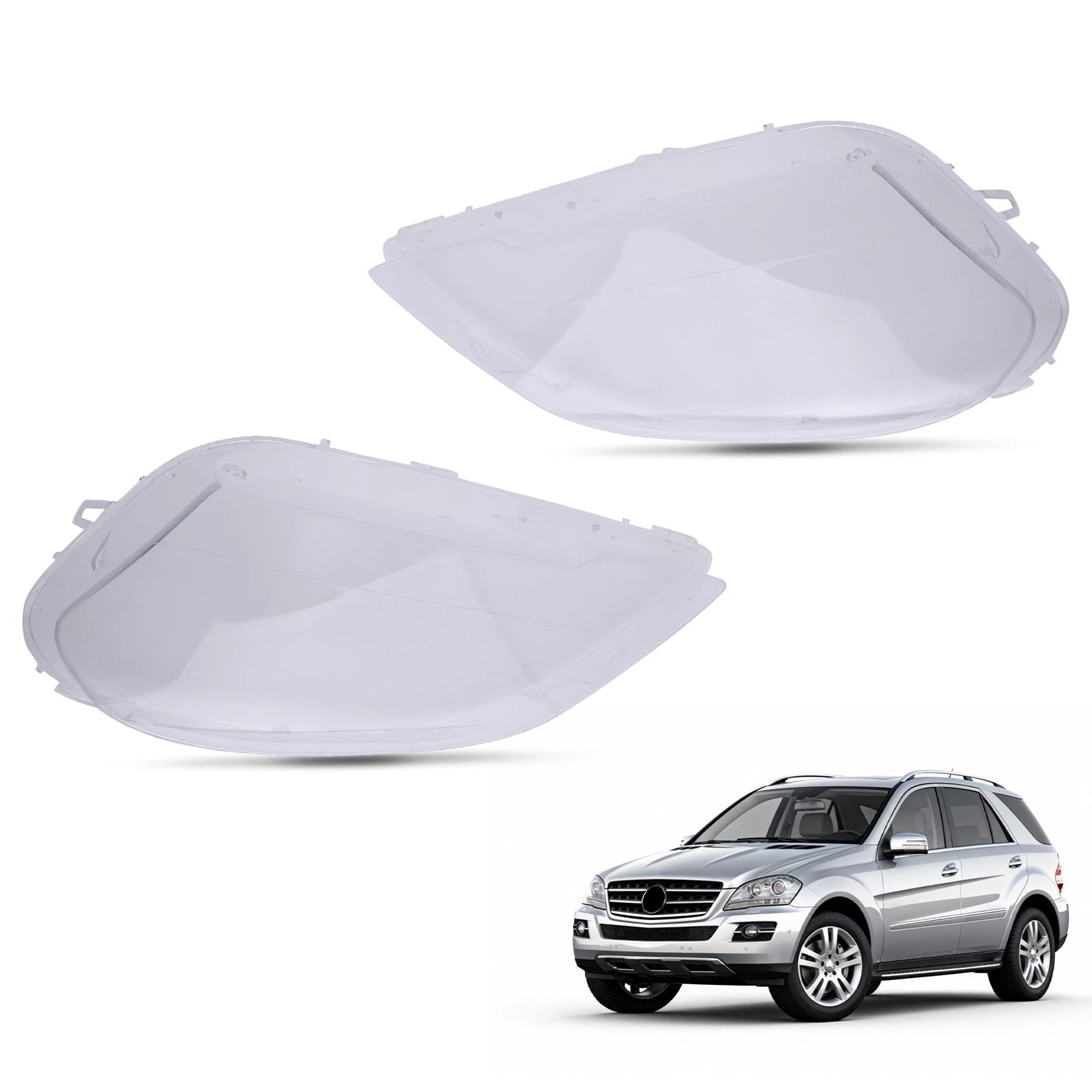 Headlamp Lens Covers Pair for Mercedes ML Class W164 (2009–2011)