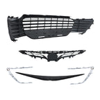Set of 2 Front Upper Lower Grille Strip Trim for Toyota Camry (2021–2022) Gloss Black