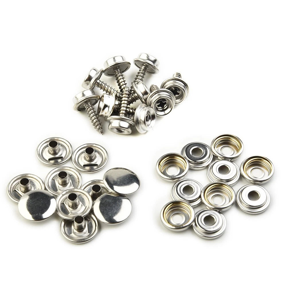 Snap-button Stainless Steel Canvas-Cap Screw Kit for Boats & Ships