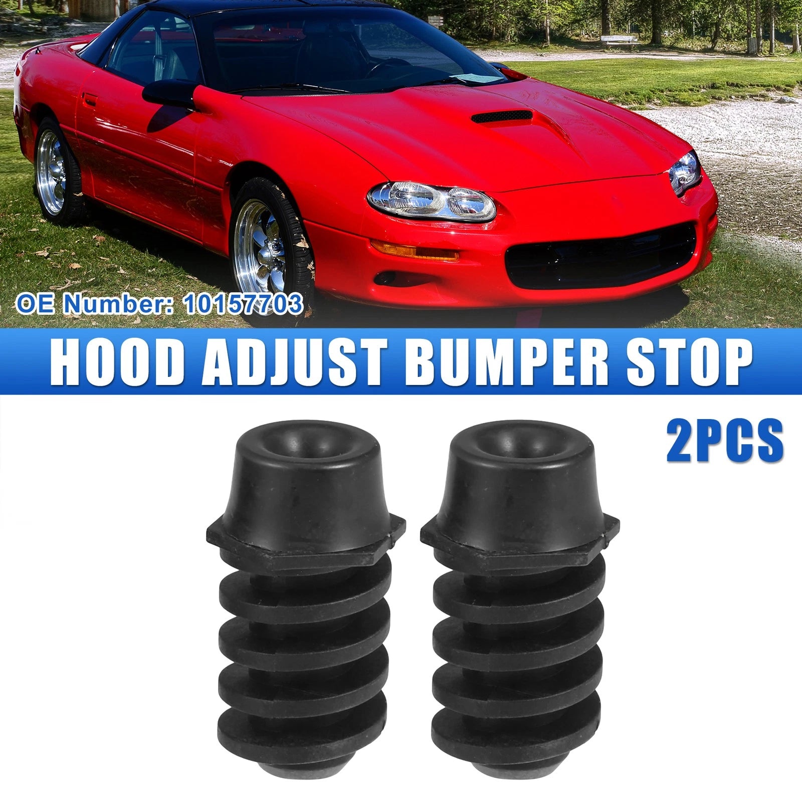 2pcs Front Hood Adjust Bumper Stop w/ Rubber Cap for Buick Regal  No.10157703